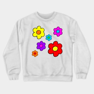 Pop Flower White Crewneck Sweatshirt
